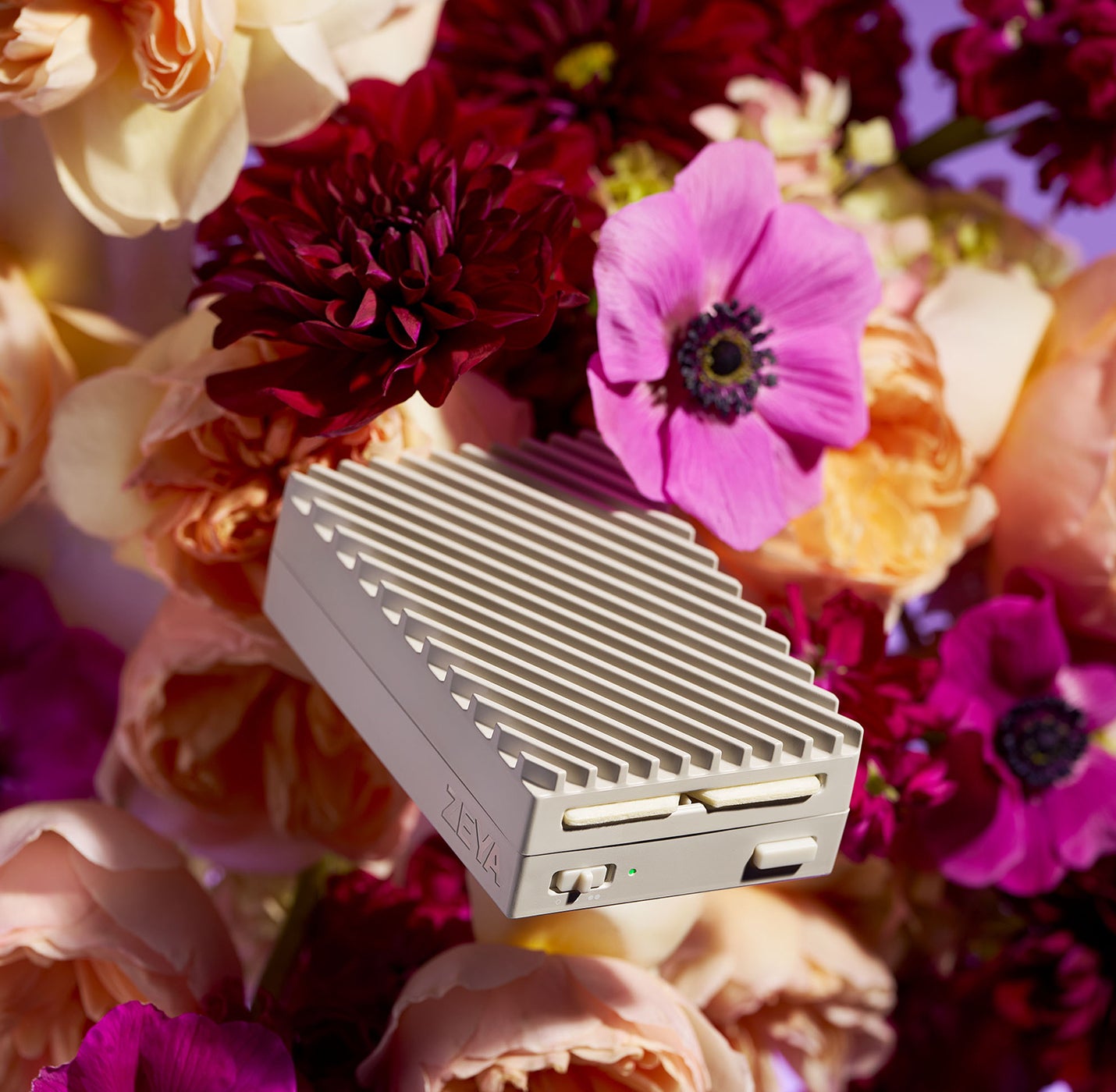 fragrance card surrounded by flowers