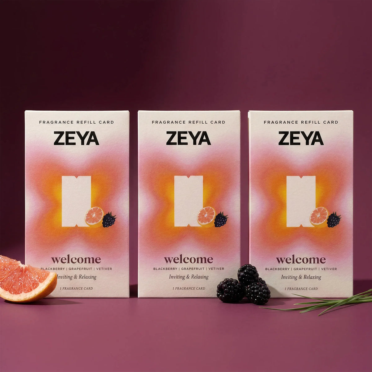 ZEYA Welcome fragrance card for the waterless ZEYA portable diffuser
