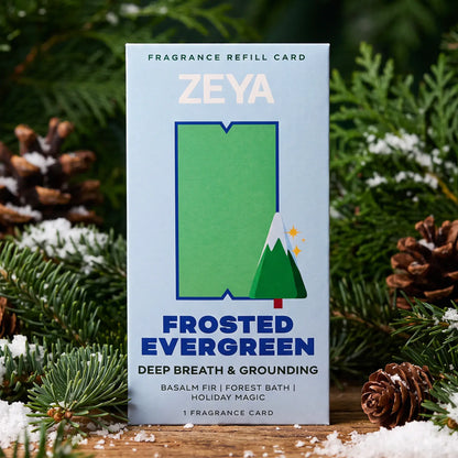 ZEYA Frosted Evergreen fragrance card refill with balsam pine notes
